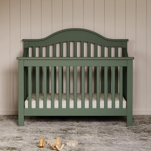 Image of Davinci Jayden 4-in-1 Convertible Crib, GREENGUARD Certified, Forest Green