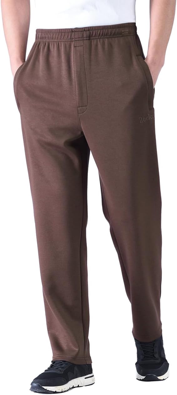 Zoulee New Men's Classic Drawstring-Waist Jogger Pants Sweatpants with Zipper Fly - Image 3