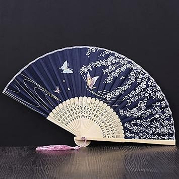 Folding Fan Retro Vintage Style Silk Folding Fan Chinese Japanese Pattern Home Decoration Ornaments Dance Arts Craft Gift Wedding Party Hand Fan Fan 12 9 14