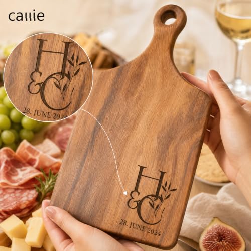 Tabla De Cortar De Madera Grabada Personalizable Con Asa miniatura 4