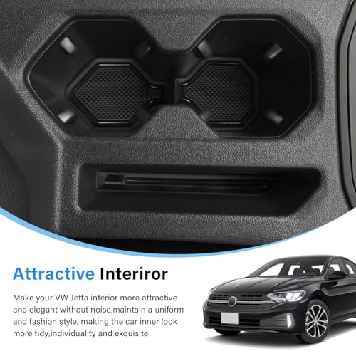 Tapetes protectores para portavasos Jetta 4 piezas negro miniatura 6