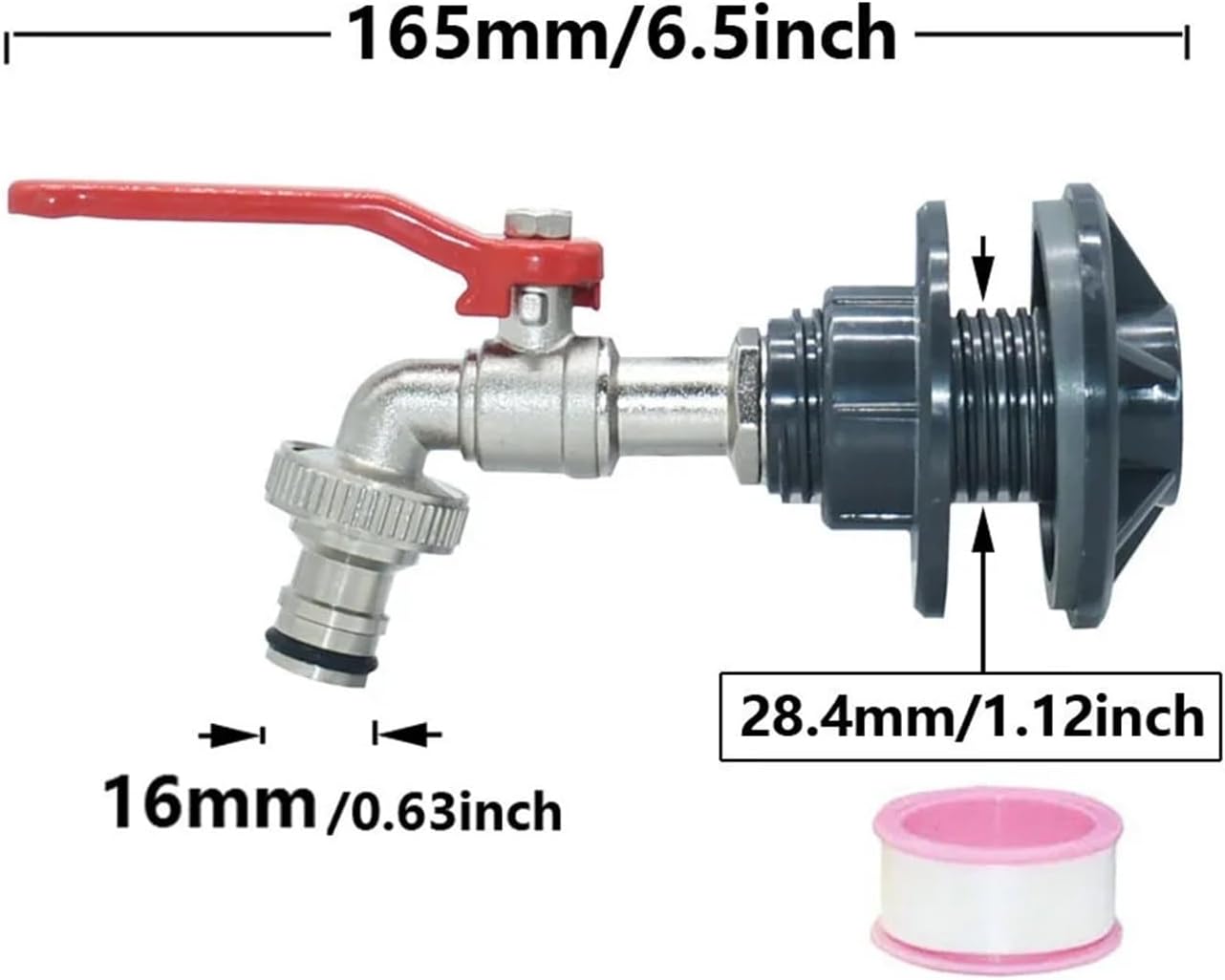 16mm Nipple IBC Tank Tap Adapter Thread Connector Valve 15mm Hose Rainwater Collection Bucket Garden Hose Fitting(DD)