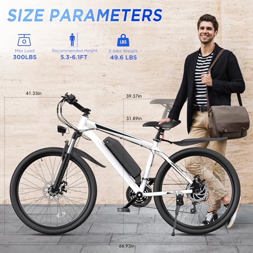 Electric Bike for Adults, 26″ Ebike with 1000W Peak Motor,