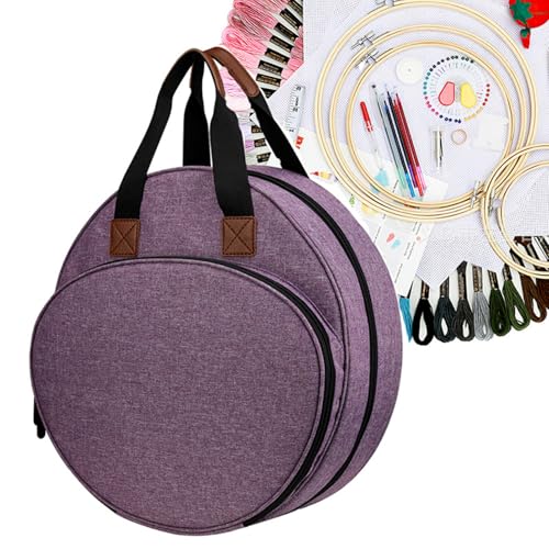 Bolsa de bordado cuadrada con cremallera y asa para hilos 5