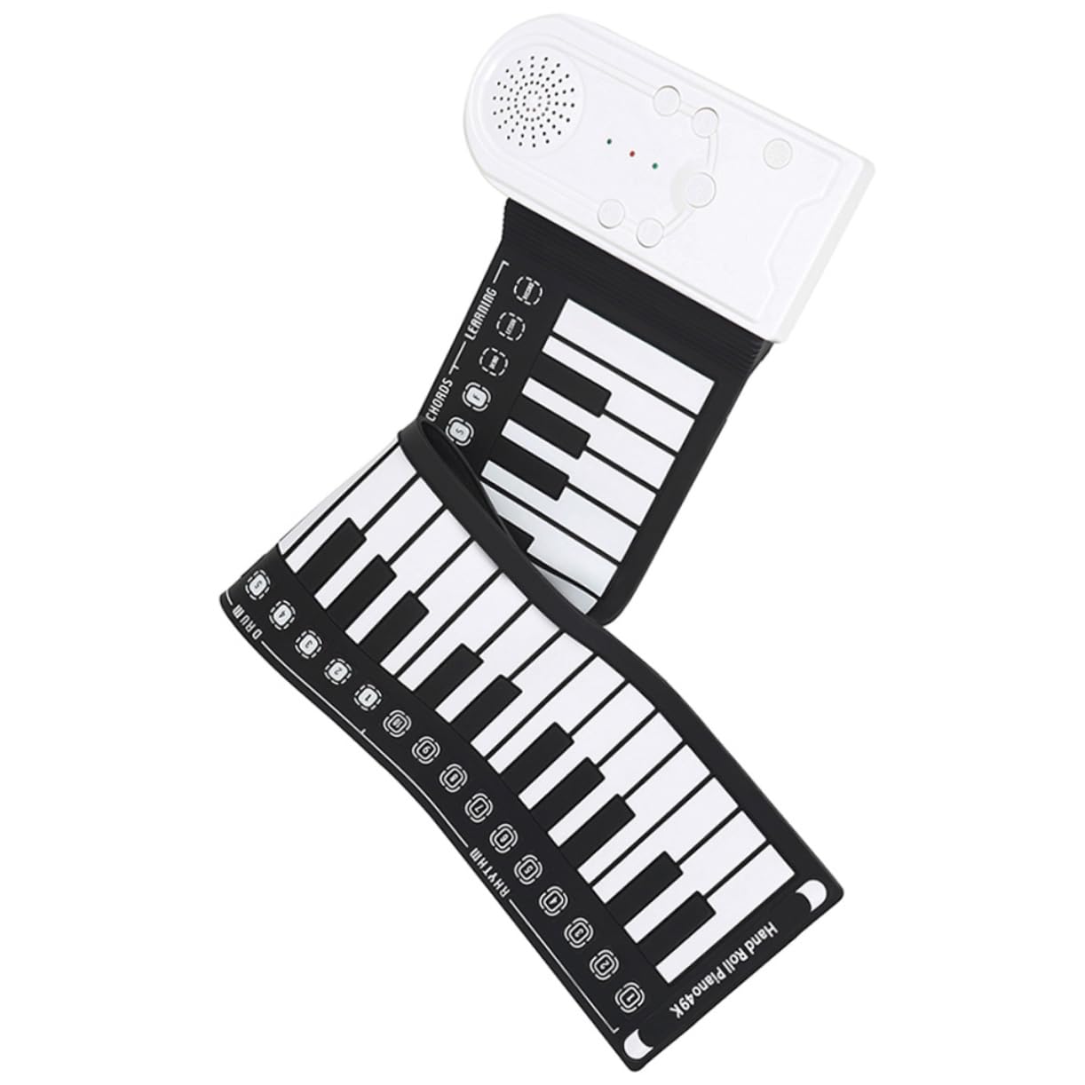 Pianola Arrotolabile in Silicone 49 Tasti, Tastiera Pieghevole | Nero, Altoparlante Integrato, Abs e Componenti Elettronici, per Ragazzo Ragazza e Adulti, Formato Portatile