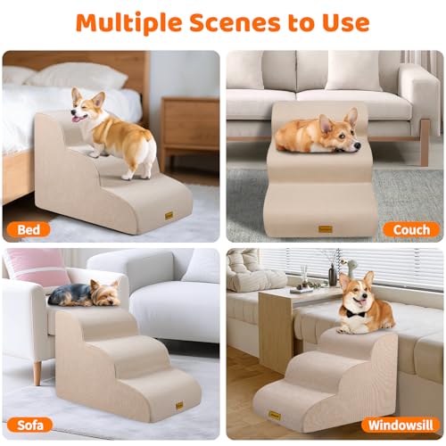 Rampe portable pour chien stable en mousse 3 marches extra large - 7