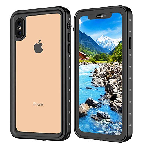 iPhone Xs Max case, IP68 Waterproof case Full-Body Rugged Clear Bumper Case with Built-in Screen Protector for iPhone Xs Max Case 6.5 Inch 2018 Release