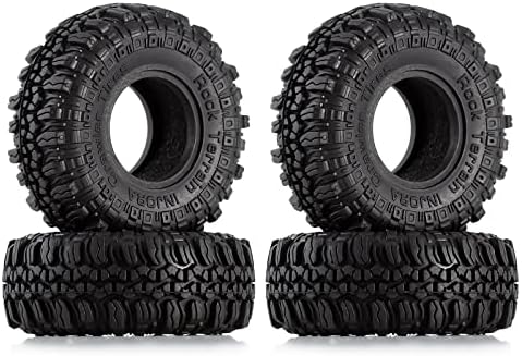 INJORA 1.0 Tires Soft Rubber Crawler Wheel Tires for 1/18 TRX4M SCX24 Gladiator Bronco C10 JLU Deadbolt B17 Axial 1/24 1/18 Tracked car,4PCS,T1005