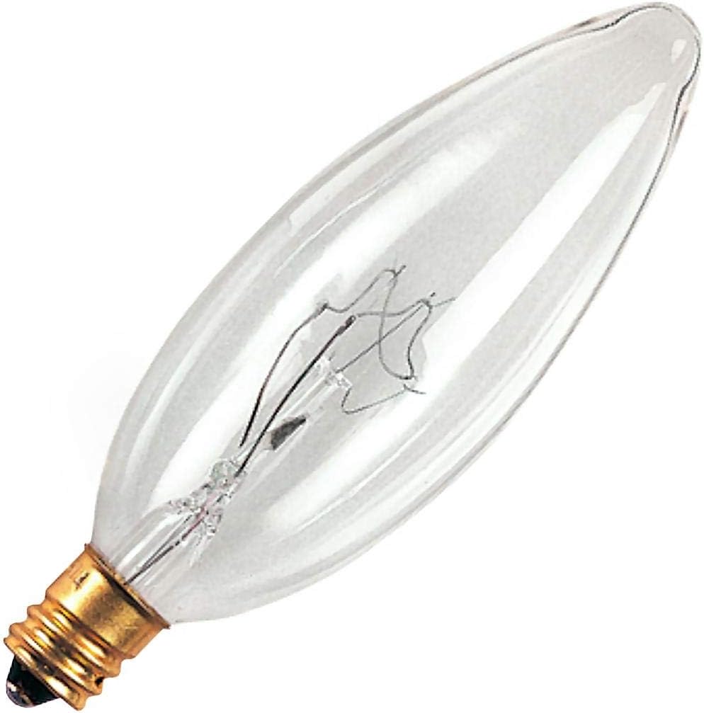 Bulbrite 5CTC/32/3 5-Watt 130-Volt Incandescent Torpedo Chandelier Bulb, 32mm, Clear