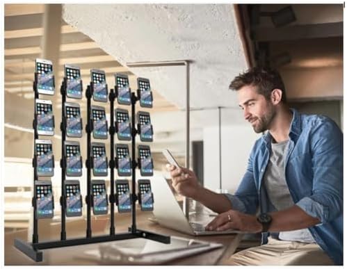 Adjustable Metal Phone Stand - Universal Holder for Desk & Bed, Ideal for Video Recording, Streaming, Cooking, Fitness, Vlogging - Compatible with All Smartphones & Tablets