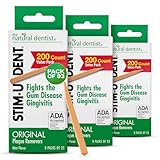 The Natural Dentist Stim-U-Dent Mint Dental Picks, Wooden Toothpicks for Food & Plaque Removal, Refreshing Mint Flavor, Travel-Friendly, 24 Packs of 25 Picks/Pack (600 Picks)