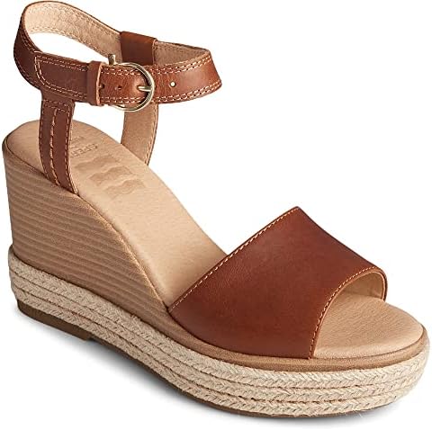 Sperry Women's Fairwater Plushwave Wedge Espadrille Sandal, Tan, 8.5 | Image 1