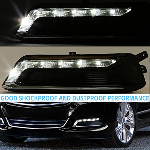 HECASA LED Fog Light Set Compatible with 2014-2020 Chevrolet Impala Replacement for GM2562102 GM2563102 w/Fog Light Bezel Wiring Switch Kit Pair Fog Lamp (Clear Lens+Black Housing) by HECASA - Image 6