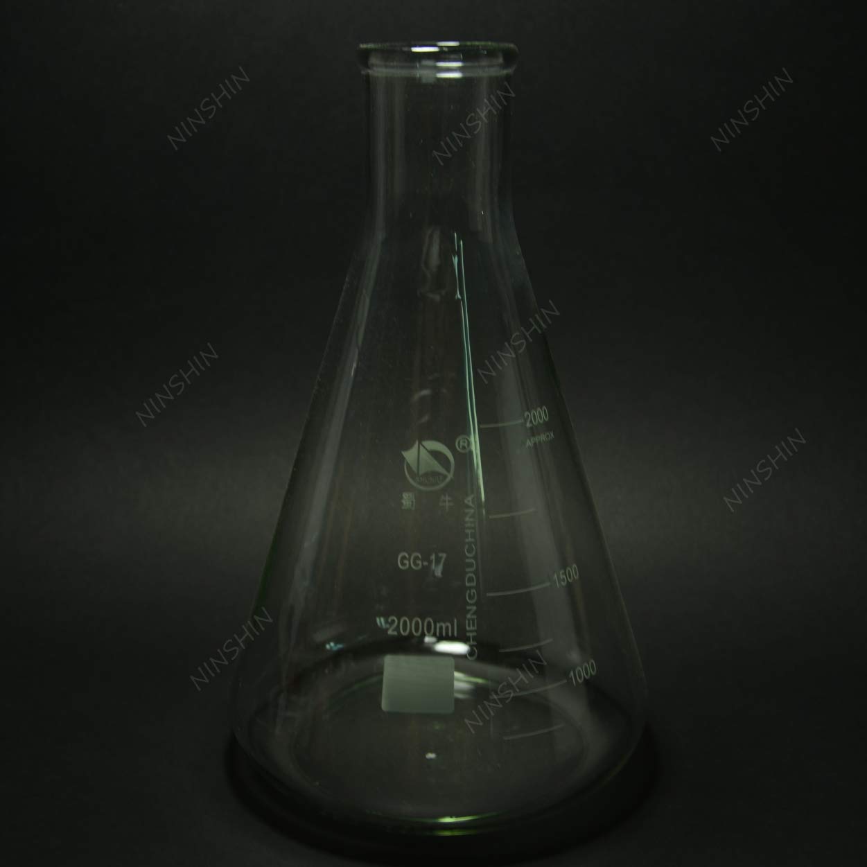 Glass Erlenmeyer Flask,2000ml,GG3.3 lab Conical flasks with Straight Neck