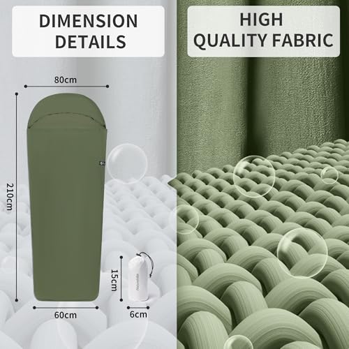 image for Naturehike 4.5oz Ultralight Washable Sleeping Bag Liner, Lightweight A