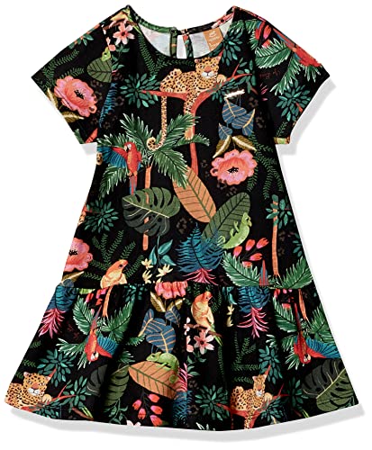 Vestido Infantil Estampa Digital Meninas, Preto, 2 Anos
