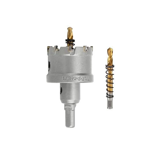 Miniatura 11 de Kit de sierra perforadora TCT de 1-1/2 pulgadas (1.496 in), broca de sierra de carburo de tungsteno con broca piloto chapada en titanio para metal