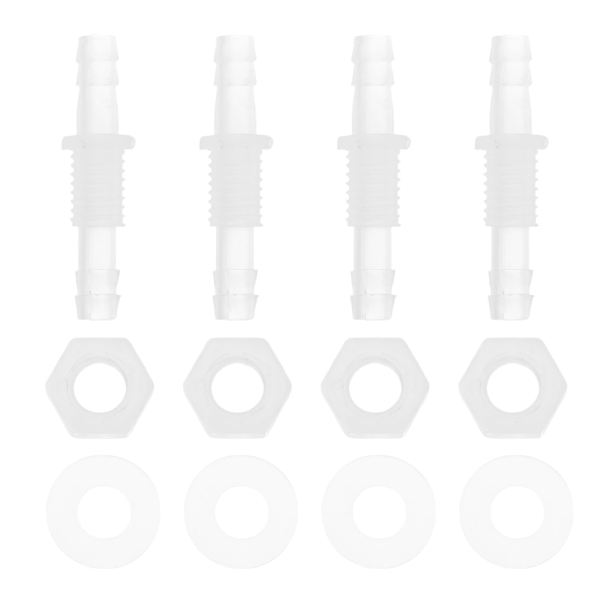 RATCHROLL 1 Set Plastic Hose Barb Fitting 15/64" Hose Barb Thru-Bulk Bulkhead Connector Clear PP, 15/64"-M9