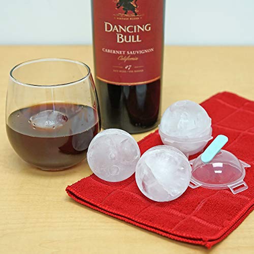 Ice Ball Sphere Molds, Set Of 4 - Fairly Odd Novelties - Ice Mold For Whiskey, Bourbon, Scotch, Cocktails Gift Tray,Clear,One Size #TOP5