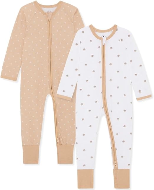 Bramble & Bear Lot de 2 Pyjamas en Coton Bio Zippés à Double Sens