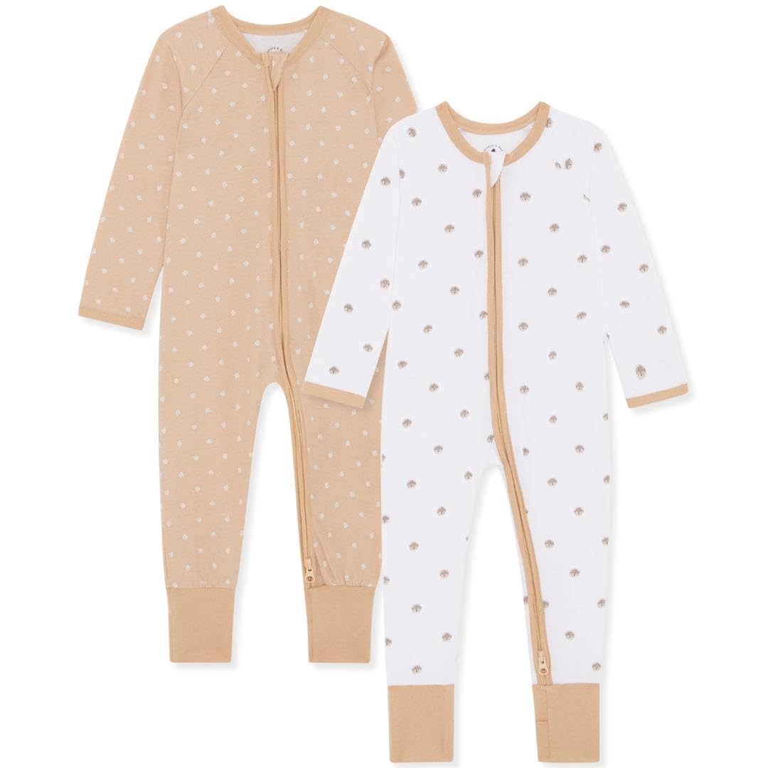 – 2-Pack Toddler & Baby Sleepsuits for Boys & Girls | Organic Cotton, Super Soft Baby Sleepwear | Full Zip Sleepsuits with Easy Accessibility | Stretch Fit and Footless