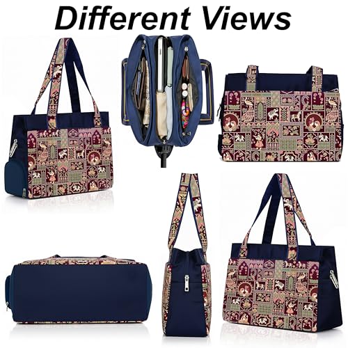 Image of Printed Handbag for Women | Office Bag | Stylish Bag for Office Use | Nylon Large Shoulder Bag 20 Liter | Stylish Tote for Office Use | Purse for Women | Vegan Handbag | Daily & Travel Use