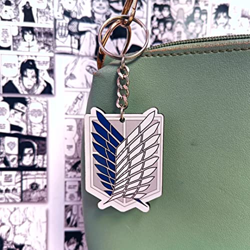 Image of Careflection Attack on Titan AOT Anime Survey Corps Levi Eren Acrylic Keychain (Pack of 1)