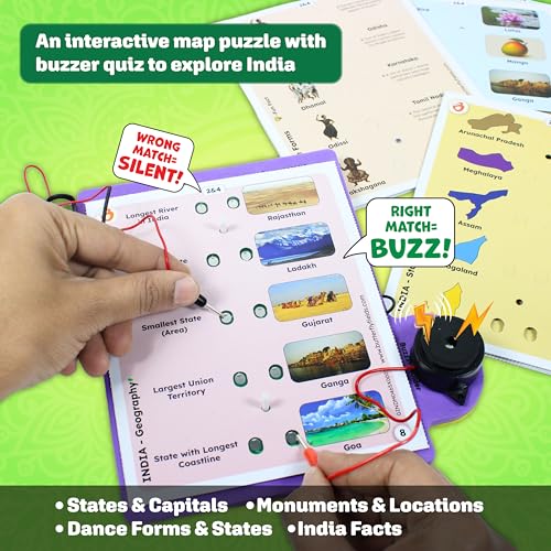 Image of Butterfly EduFields Buzzing India Map Puzzle for Kids | Learn Indian States & Capitals | Educational Geography Jigsaw Toy Age 6-12 | Birthday & Return Gift