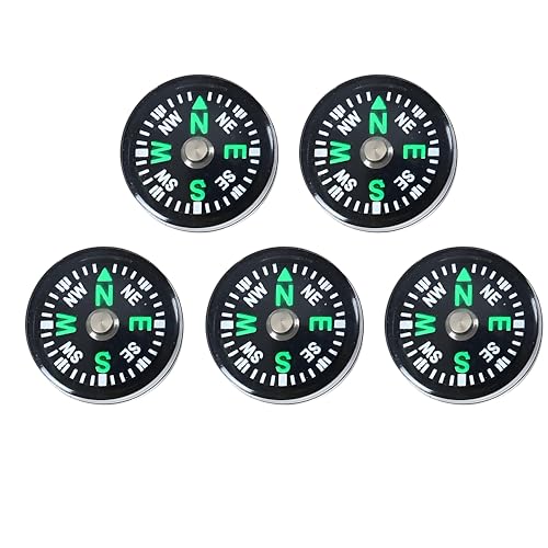 Pack de 5 brújulas mini de bolsillo de 25 mm miniatura 1