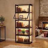 Magshion Display Cabinet with Acrylic Doors, 5-Tier Curio Cabinet for Collectibles, Display Case Showcase for Living Room, Office, 27.5