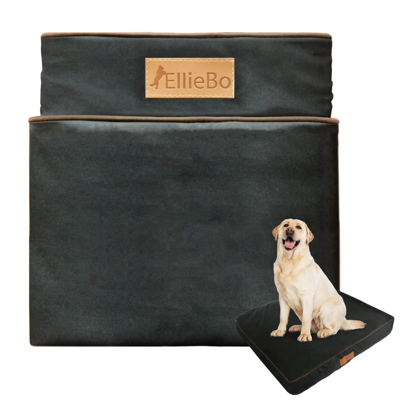 Ellie-Bo Jumbo Dog Bed Cover for 60-inch Dog Cage/Crate - Black Water Resistant