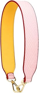 Purse Straps Replacement PU Leather Handbags Strap Shoulder Bag Straps Phone Pendant (Pink Serpentine - Yellow)