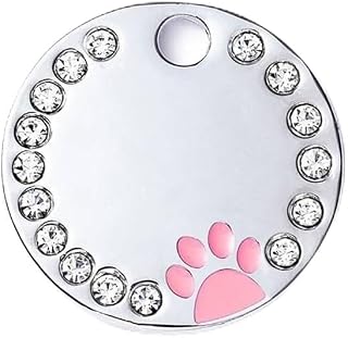 FOVAOK Collar con colgante de diamante para mascota, perro, gato, grabado y antipérdida, accesorios