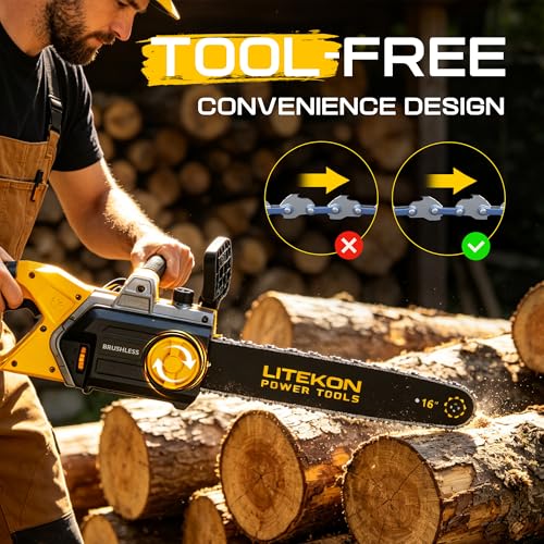 LITEKON 40V 16-Inch Cordless Chainsaw