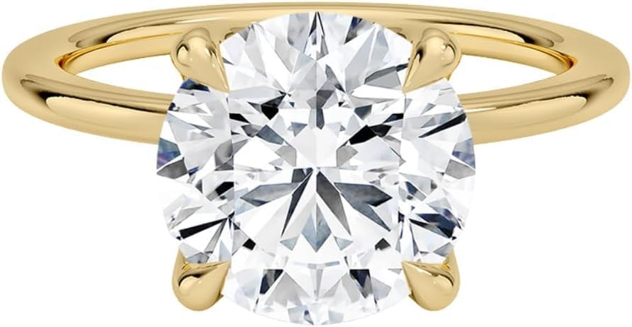 1-5 CT Round Cut Lab Grown Diamond Engagement Ring 10K 14K 18K Solid Gold Solitaire Engagement Ring Promise Bridal Ring Christmas gift for Women(E-F VVS1-VVS2)