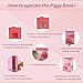 Saquuiui Kids Piggy Bank for Girls, Toy Safe Box with Electronic Lock, Pink Money Bank with Auto Grab Bill Slot, Treasure Keeper for Teens Toddler, Birthday Gifts for 3-12 Years Old Children