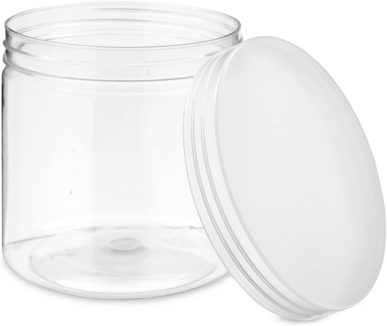 Juvale Plastic Jars with Lids - 12 Oz, Clear, 8-Pack - Slime Containers with Lids & Craft Jars for Kids DIY