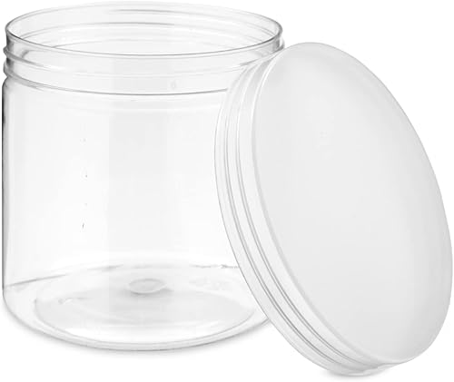 Miniatura 8 de Juvale Tarros de plástico con tapas, 12 onzas, transparentes, paquete de 8, contenedores de slime con tapas y tarros de manualidades para niños