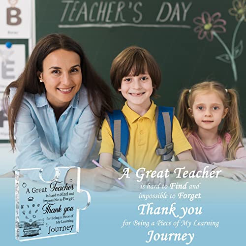Teachers Gift for Women Men Puzzle-Shaped Acrylic Plaque Teachers Gifts, Gifts for Teacher Christmas Gifts - Image 3