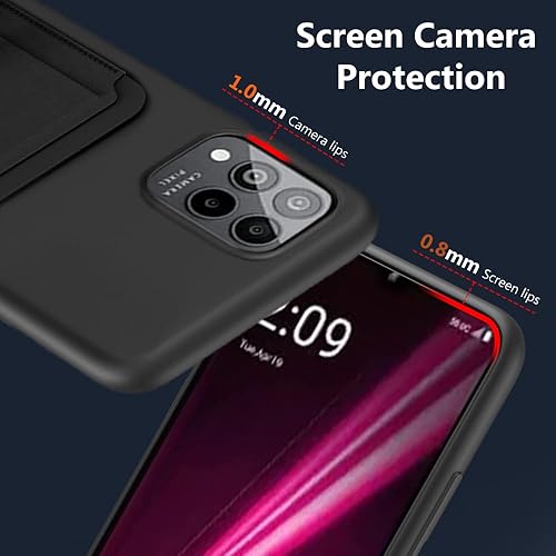 Miniatura 6 de Compatible con T-Mobile REVVL 6 Pro 5G / REVVL 6X Pro 5G Funda para teléfono con función atril plegable, soporte para tarjetas, ranuras de silicona