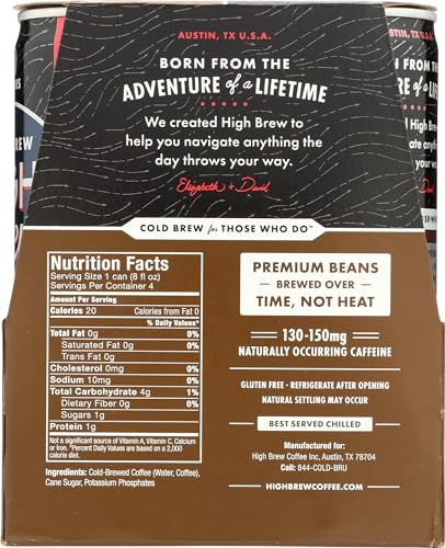 High Brew Coffee Cold-Brew, Black and Bold, 8 fl oz