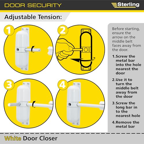 Sterling dcb209 Oberfläche montiert Spring Loaded Türschließer mit 1/2 Stunde Fire Bewertung - Messing poliert Weiß