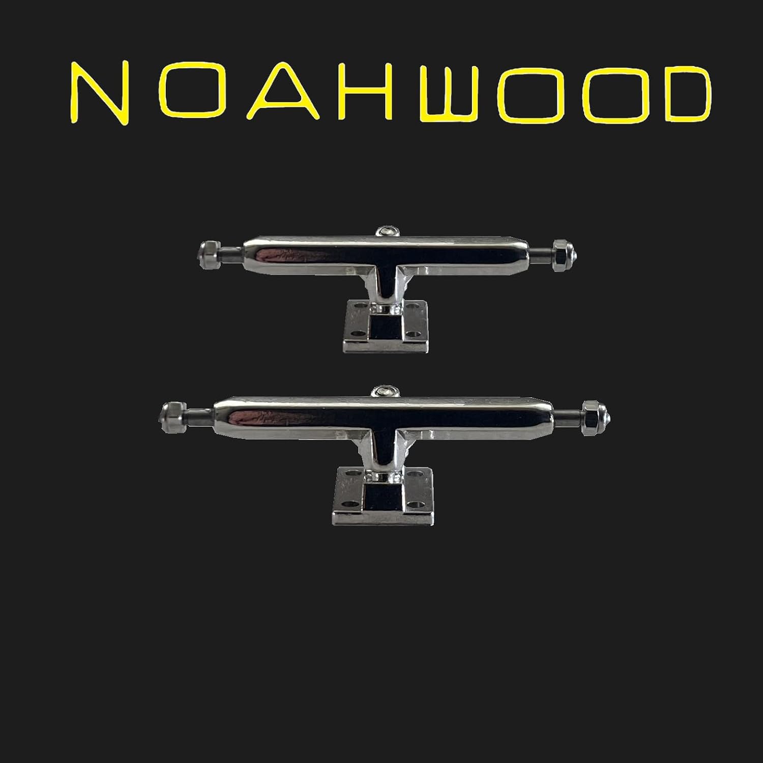 NOAHWOOD NW14.0 Fingerboard Complete (Short Nose Short Tail Deck 98x35.5mm 5-Layer Color Maple Pro concave Design Mini Skateboard Deck) +Pro 36mm Hex Silvery Truck + White Wheel (Black fingersoul)