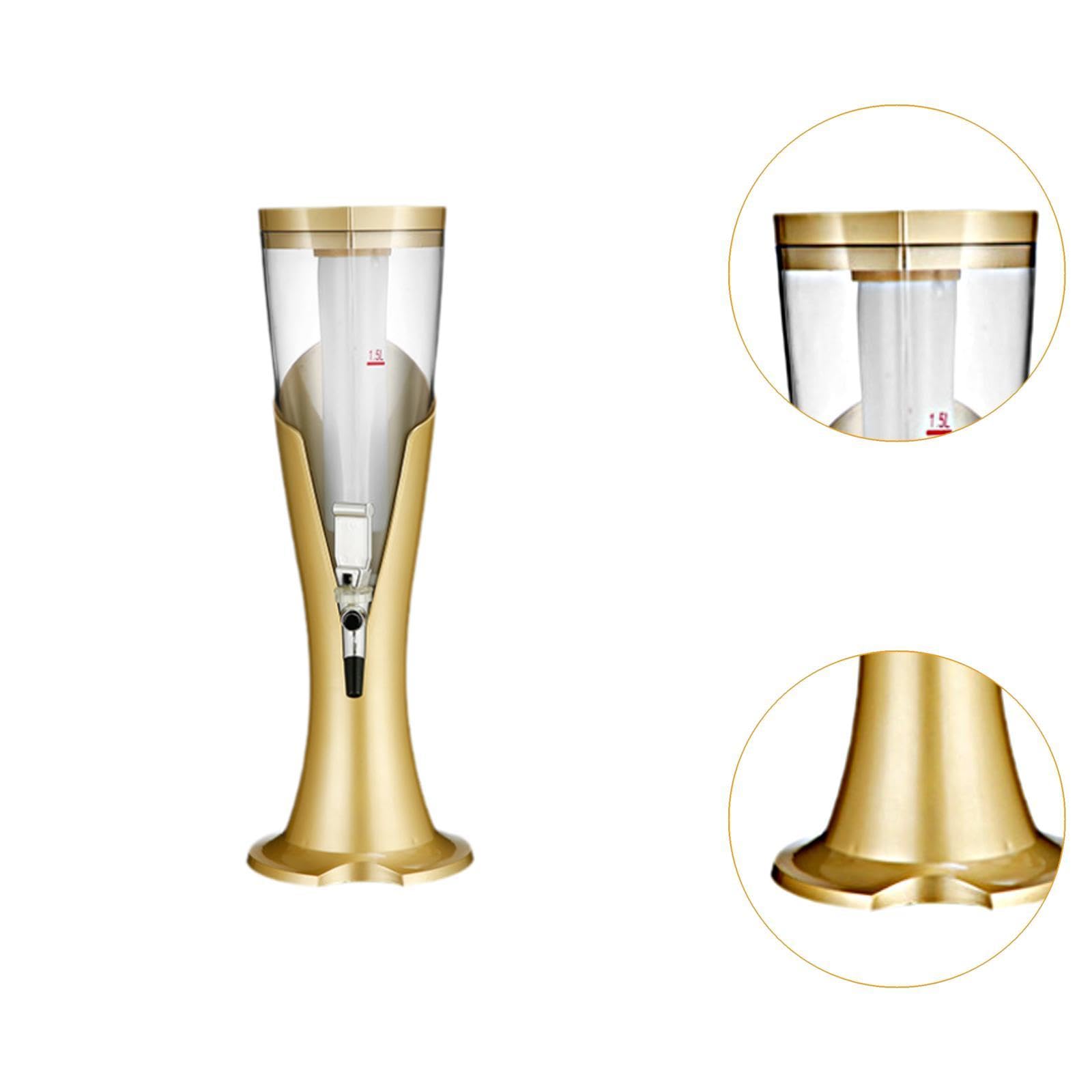 Dispensador de Cerveza con Grifo, Cubo para Remojar La Cerveza, Torre de Cerveza, Vertedor de Cerveza para Pubs Y, oro, tal como se describe