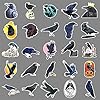 50 Pcs Crow Stickers Pack, Gothic Raven Vinyl Decals for Laptop, Water Bottle, Halloween Journal, Scrapbook, Phone Case, Suitcase | Waterproof Aesthetic Animal Stickers for Teens & Adults #3