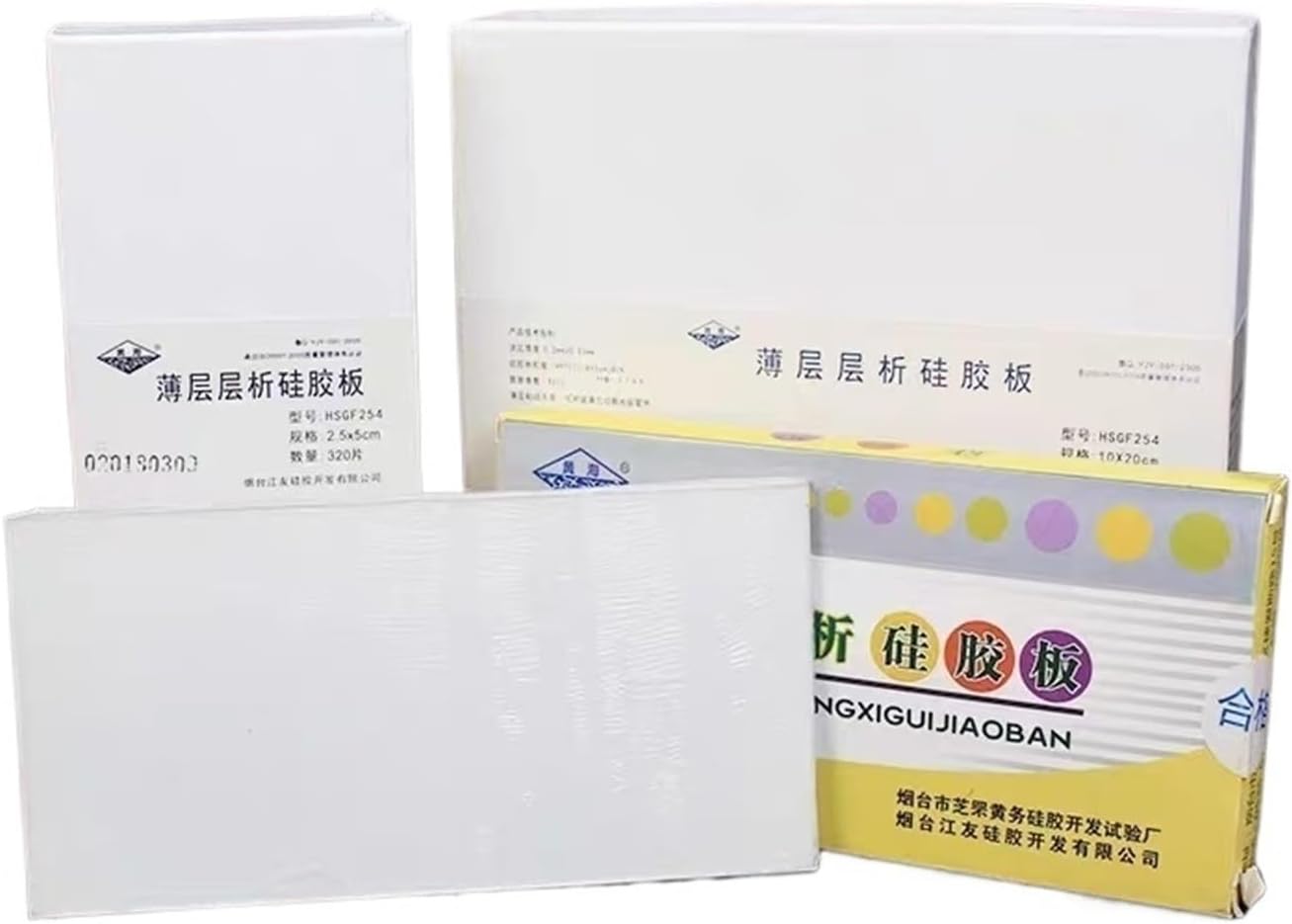 Laboratory HSG Thin Layer Chromatography Silica Gel Plate, 25x80mm 25x100mm High Preparation TLC Plate Glass Substrate(25x80mm 80pcs)