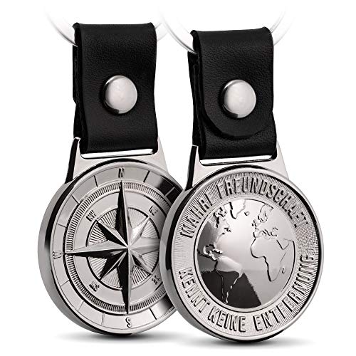 FABACH Freundschaft Schlüsselanhänger Northstar - Beste Freunde Schlüsselanhänger aus Leder und Metall - Beste Freundin Geschenk Bester Freund Geburtstag - Best Friends Glücksbringer Anhänger