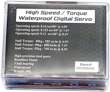 Miniatura 2 de 760MG Hige Voltaje Impermeable Sin Escobillas Engranaje de Acero Alto Par 760 OZSpeed 0.11 @ 8.4V Servo con Caja de Aluminio