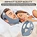 REROIO Chin Strap for Sleeping with 4-Side Adjustment, Anti Snoring Chin Strap Elasticity for Adults, Anti Snoring Devices Breathable and Durable, Snore Stopper for CPAP Users, Gray, M