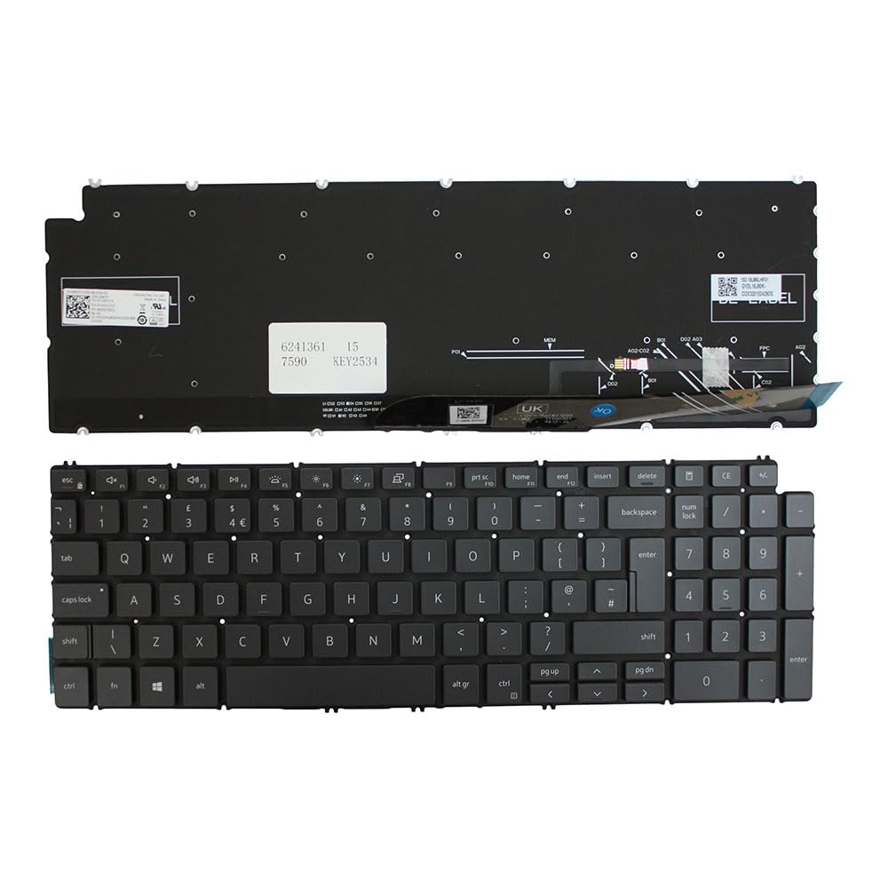 Clavier PC portable Dell PK132RI1D15 rétro-éclairé gris Power4Laptops